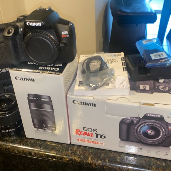 Canon EOS Rebel T6 DSLR Camera with EF-S 18-55mm f/3.5-5.6 IS II Lens - Picture 9 of 10